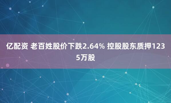 亿配资 老百姓股价下跌2.64% 控股股东质押1235万股