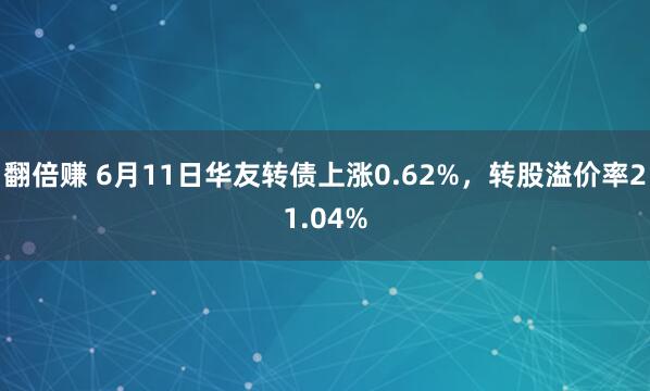 翻倍赚 6月11日华友转债上涨0.62%，转股溢价率21.04%