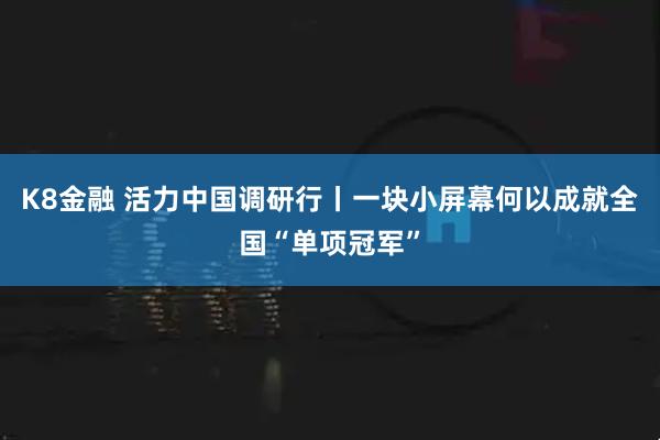 K8金融 活力中国调研行丨一块小屏幕何以成就全国“单项冠军”